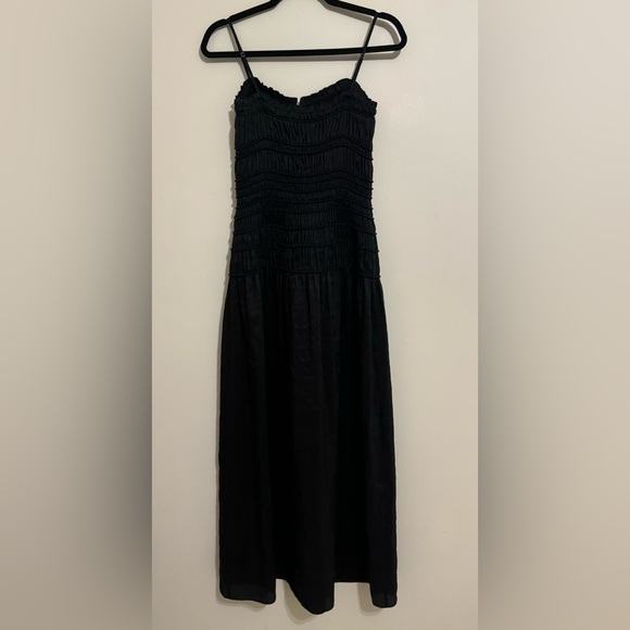 FRAME Black Corded Silk Maxi Dress - Picture 4 of 9